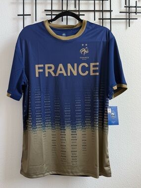 NWT France FFF #10 Soccer Jersey Men’s Size Large FIFA World Cup Fan Shirt